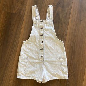 BDG White Denim Shortall Overalls - Size S